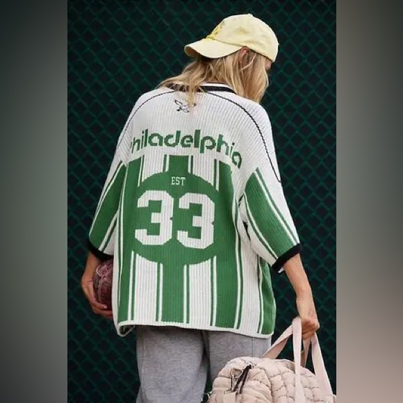 NWT The Wild Collective x FP Movement crochet eagles jersey, size s - Picture 2 of 2